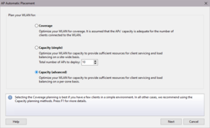 Automatic AP placement wizard for virtual models (running on Windows)