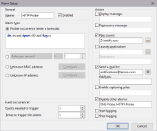 Alarm Setup Dialog